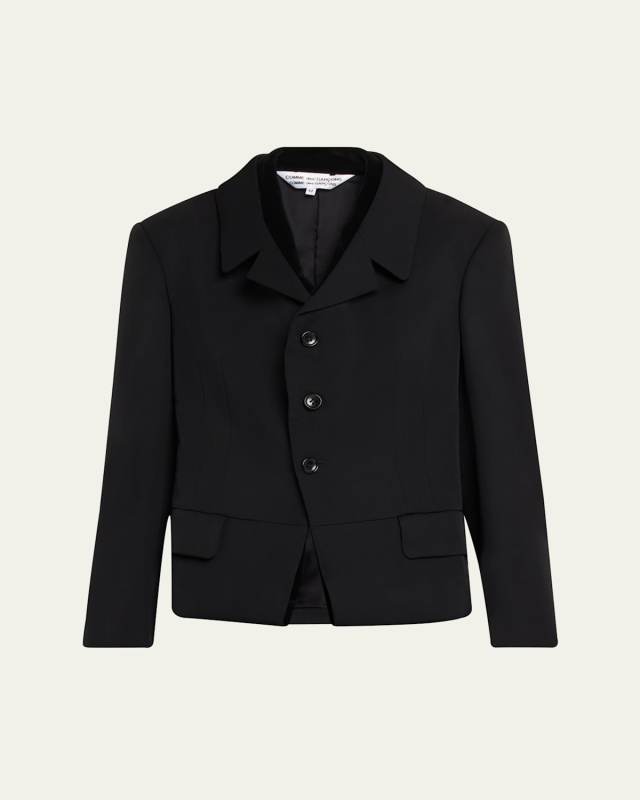 Fold-Under Double Lapel Blazer